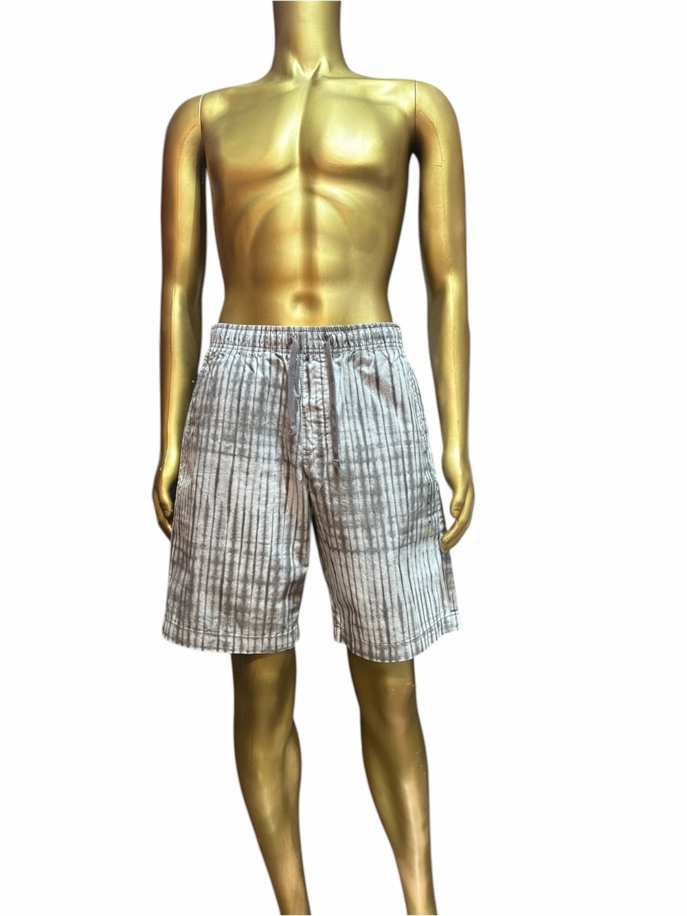 GAP Men's Light Gray Vertical Stripe Swim Shorts